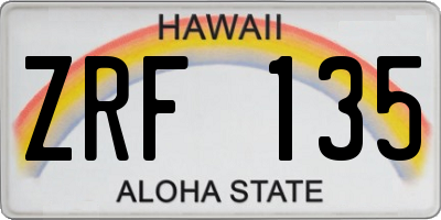 HI license plate ZRF135