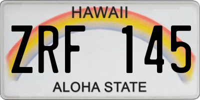 HI license plate ZRF145