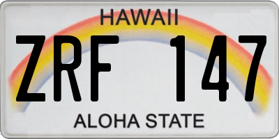 HI license plate ZRF147