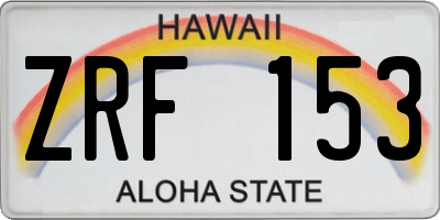 HI license plate ZRF153