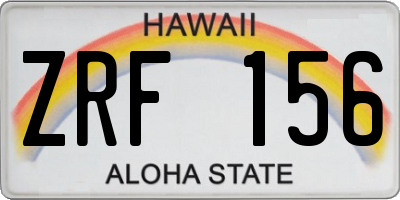 HI license plate ZRF156