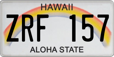 HI license plate ZRF157