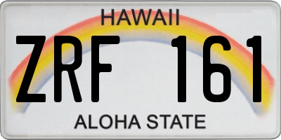 HI license plate ZRF161
