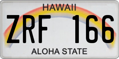 HI license plate ZRF166