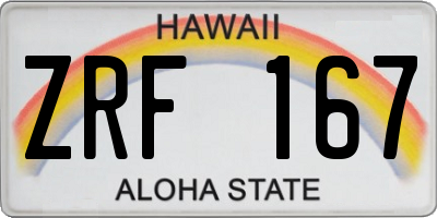 HI license plate ZRF167
