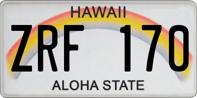 HI license plate ZRF170