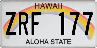 HI license plate ZRF177