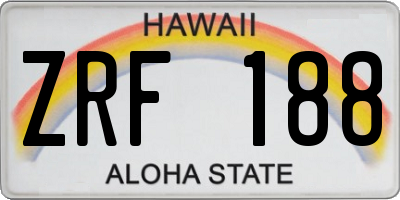 HI license plate ZRF188