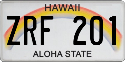 HI license plate ZRF201