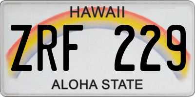 HI license plate ZRF229