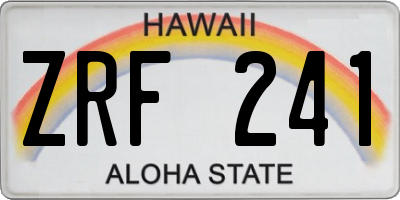 HI license plate ZRF241