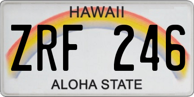 HI license plate ZRF246