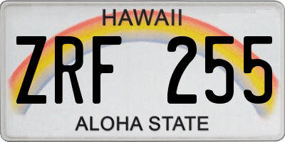 HI license plate ZRF255