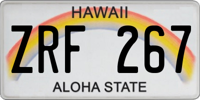 HI license plate ZRF267
