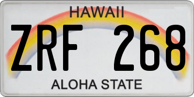 HI license plate ZRF268