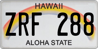 HI license plate ZRF288