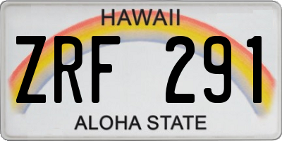 HI license plate ZRF291