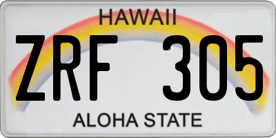 HI license plate ZRF305