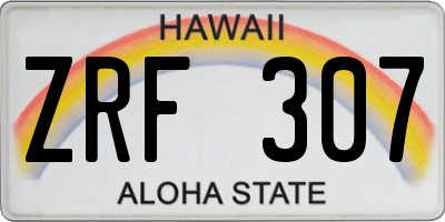 HI license plate ZRF307