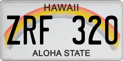 HI license plate ZRF320