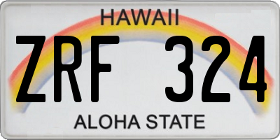 HI license plate ZRF324