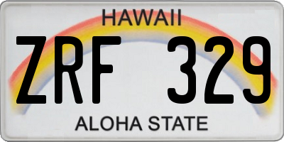 HI license plate ZRF329