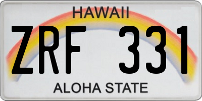 HI license plate ZRF331