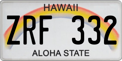 HI license plate ZRF332