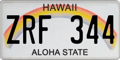 HI license plate ZRF344