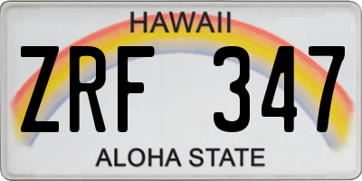 HI license plate ZRF347