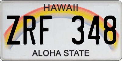HI license plate ZRF348