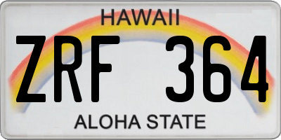 HI license plate ZRF364