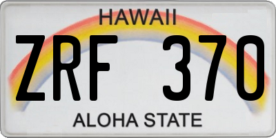 HI license plate ZRF370