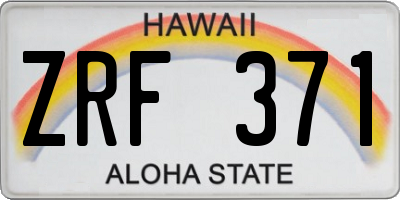 HI license plate ZRF371
