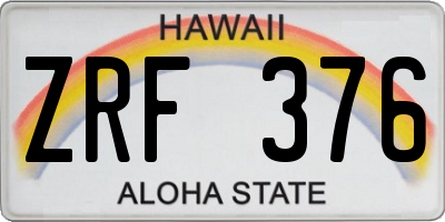 HI license plate ZRF376