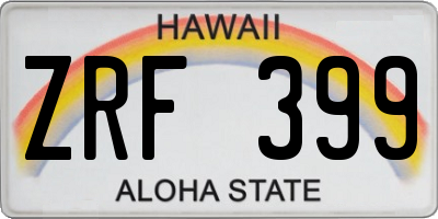 HI license plate ZRF399