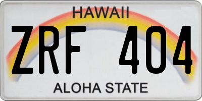 HI license plate ZRF404