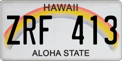 HI license plate ZRF413