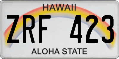 HI license plate ZRF423