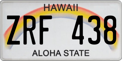 HI license plate ZRF438