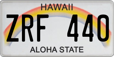 HI license plate ZRF440
