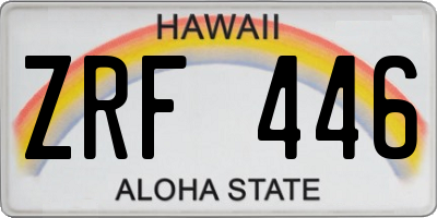 HI license plate ZRF446