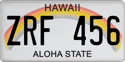 HI license plate ZRF456