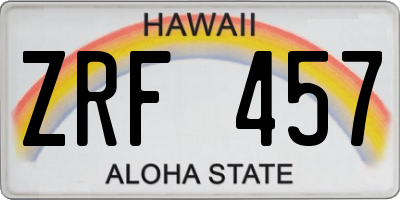 HI license plate ZRF457