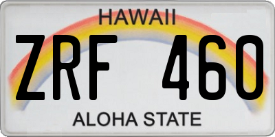 HI license plate ZRF460