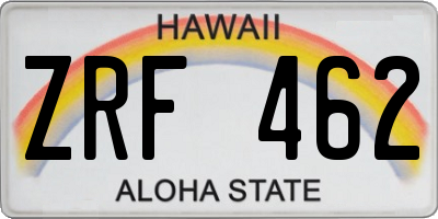 HI license plate ZRF462