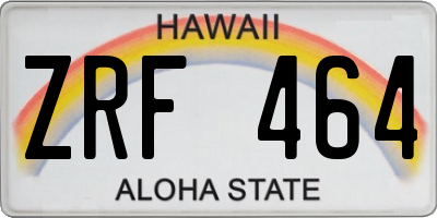 HI license plate ZRF464