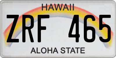 HI license plate ZRF465