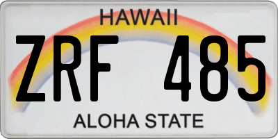 HI license plate ZRF485