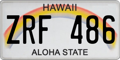 HI license plate ZRF486
